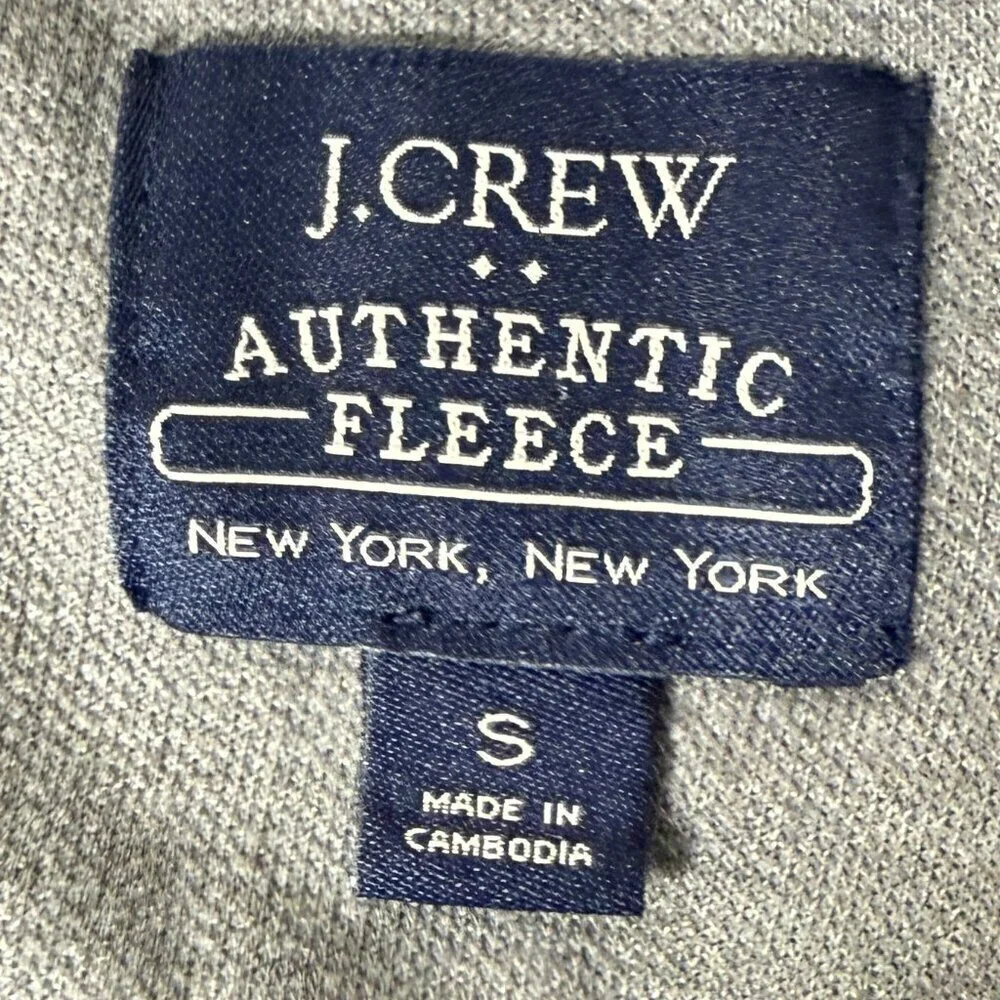 J. Crew Authentic Fleece Button Down, 2 Front Breast Pockets, Gray Sz. Small